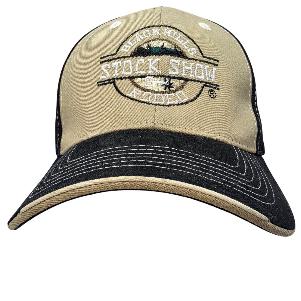 Sportsman Black Hills Stock Show Rodeo 2017 Hat Tan Black Embroidered Cap